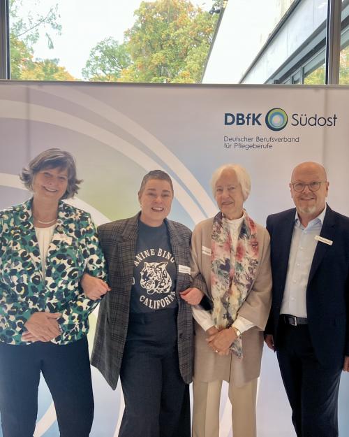 Dr. Sabine Berninger (Vorstandsvorsitzende), Christiane Lehmacher-Dubberke (Geschäftsführerin), Ilsedore Zopfy (ehem. Geschäftsführerin) und Norbert Matscheko (Akademiedirektor, v.l.).